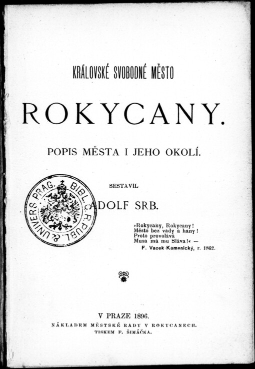 Královské svobodné město Rokycany.