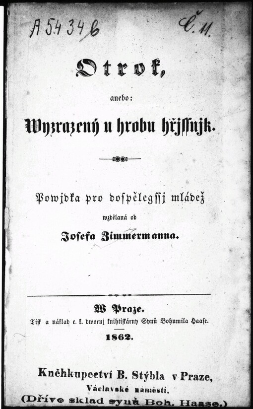 Otrok, anebo: Wyzrazený u hrobu hřjssnjk