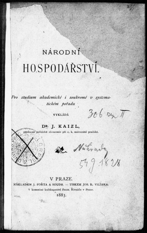 Národní hospodářství: Pro studium akademické i soukromé v systematickém pořadu