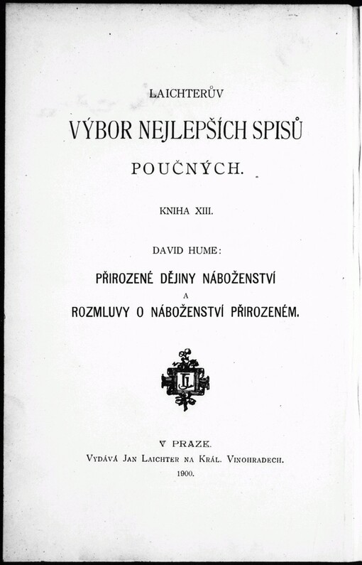 Přirozené dějiny náboženství: a Rozmluvy o náboženství přirozeném
