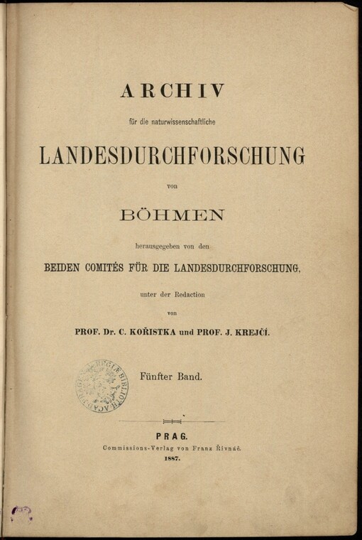 Erläuterungen zur geologischen Karte des Eisengebirges (Železné hory) und der angrenzenden Gegenden im östlichen Böhmen