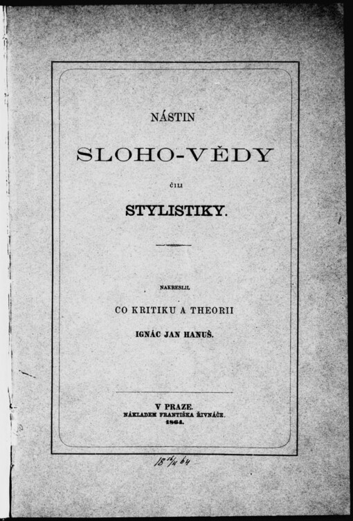 Nástin sloho-vědy čili stylistiky