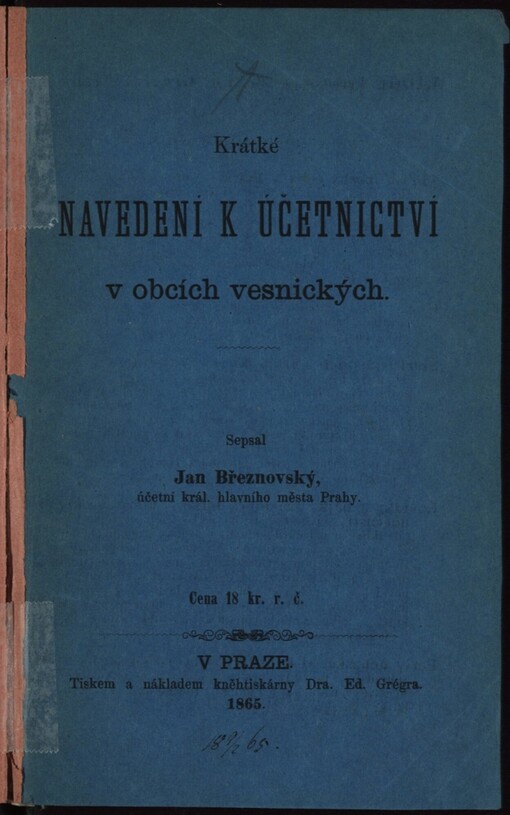 Krátké navedení k účetnictví v obcích vesnických