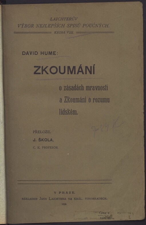 Zkoumání o zásadách mravnosti a zkoumání o rozumu lidském
