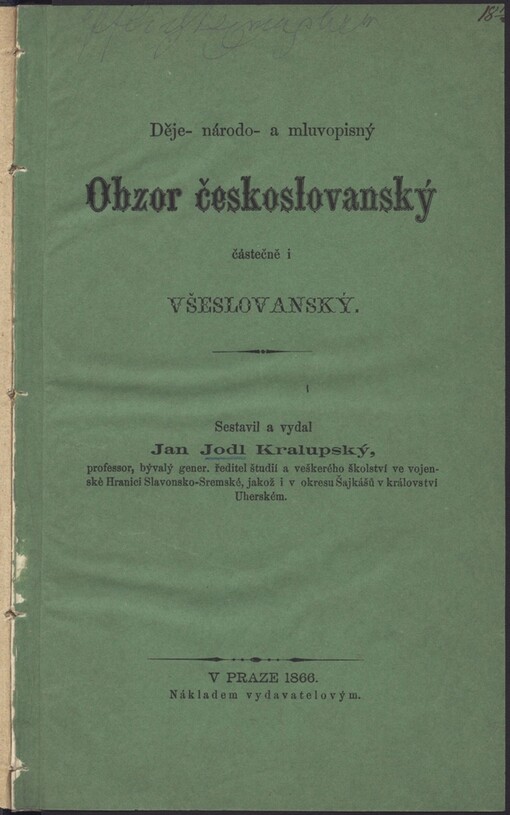 Děje- národo- a mluvopisný obzor českoslovanský částečně i všeslovanský /