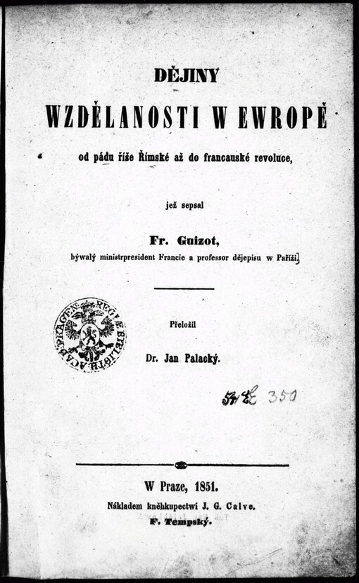 Dějiny wzdělanosti w Ewropě od pádu Říše římské až do francauské revoluce