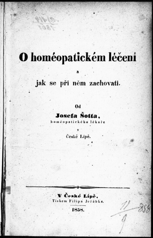 O homéopatickém léčení a jak se při něm zachovati