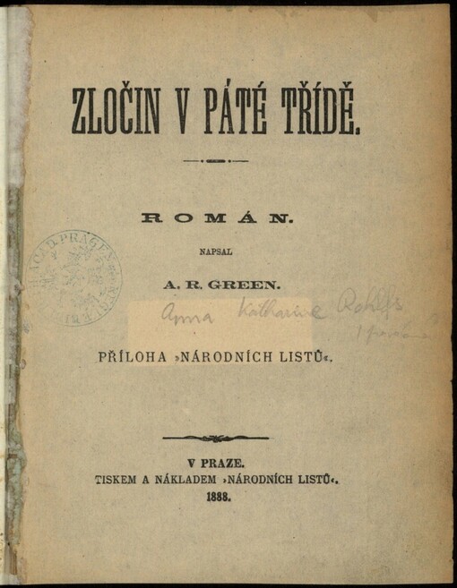 Zločin v páté třídě: román