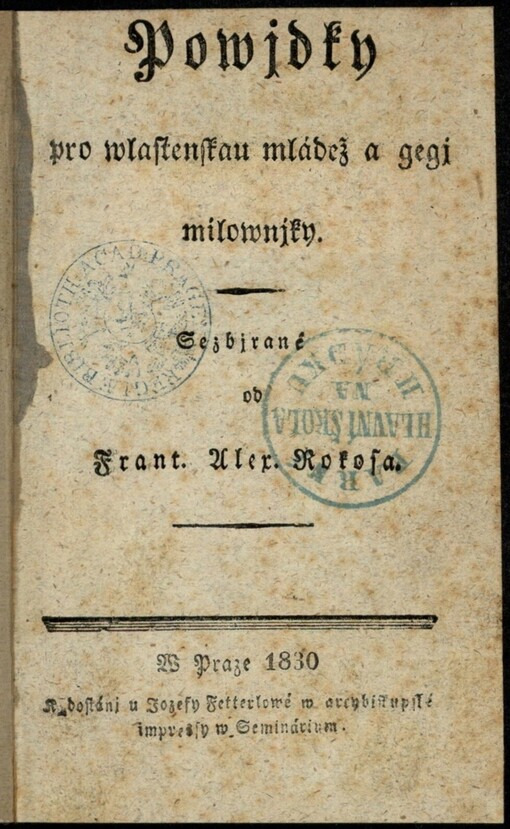 Powjdky pro wlastenskau mládež a gegj milownjky