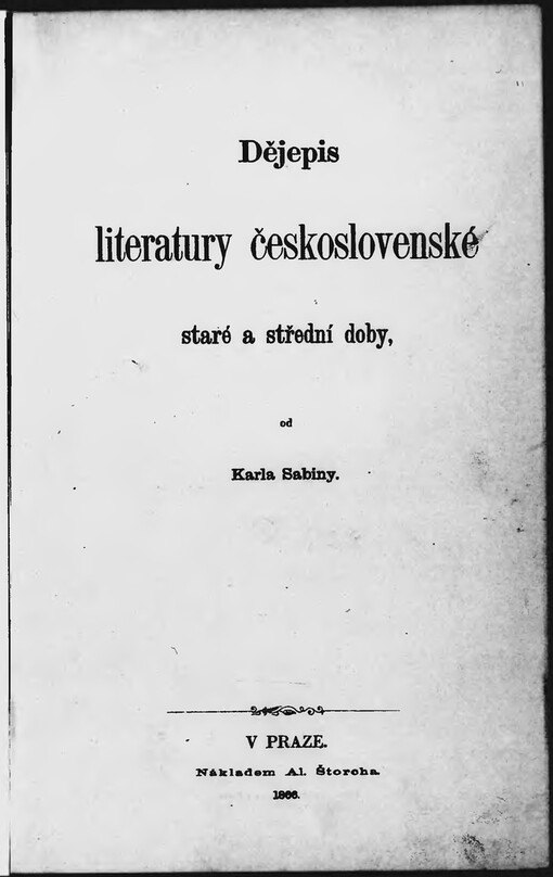 Dějepis literatury československé staré a střední doby