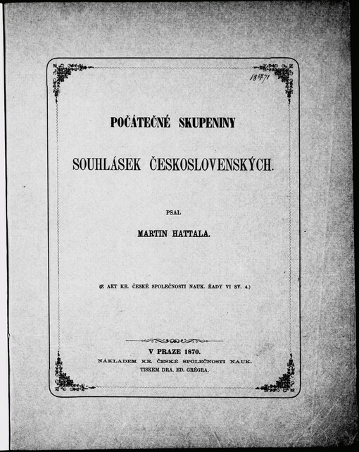 Počátečné skupeniny souhlásek československých