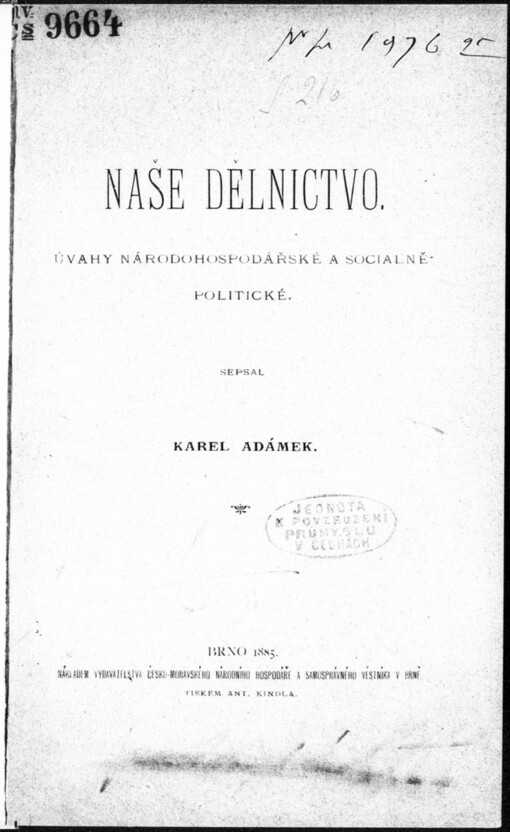 Naše dělnictvo: úvahy národohospodářské a sociálně-politické