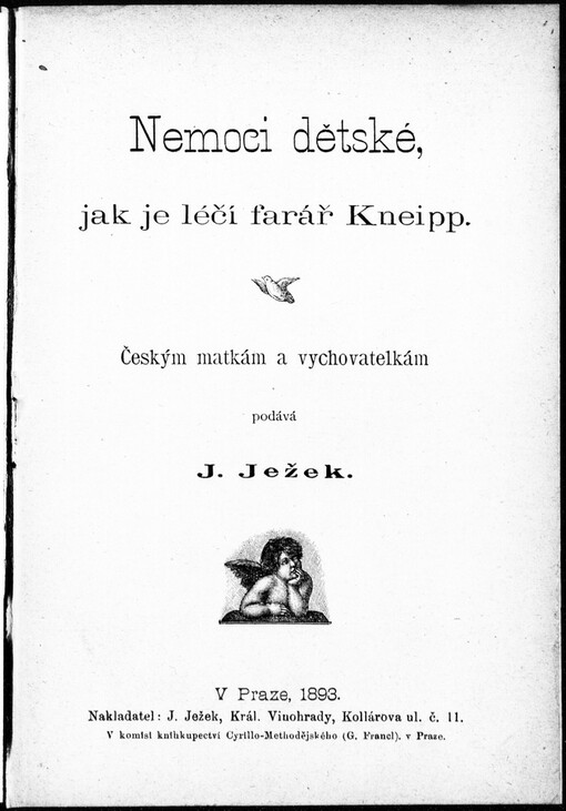 Nemoci dětské, jak je léčí farář Kneipp: českým matkám a vychovatelkám podává J. Ježek