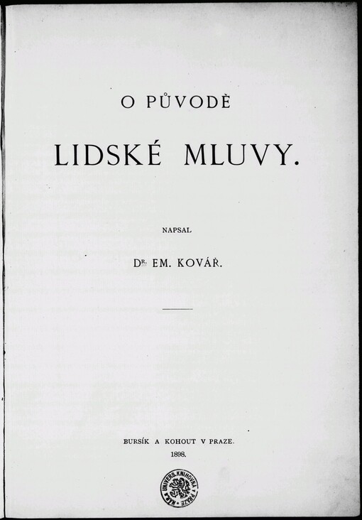 O původě lidské mluvy