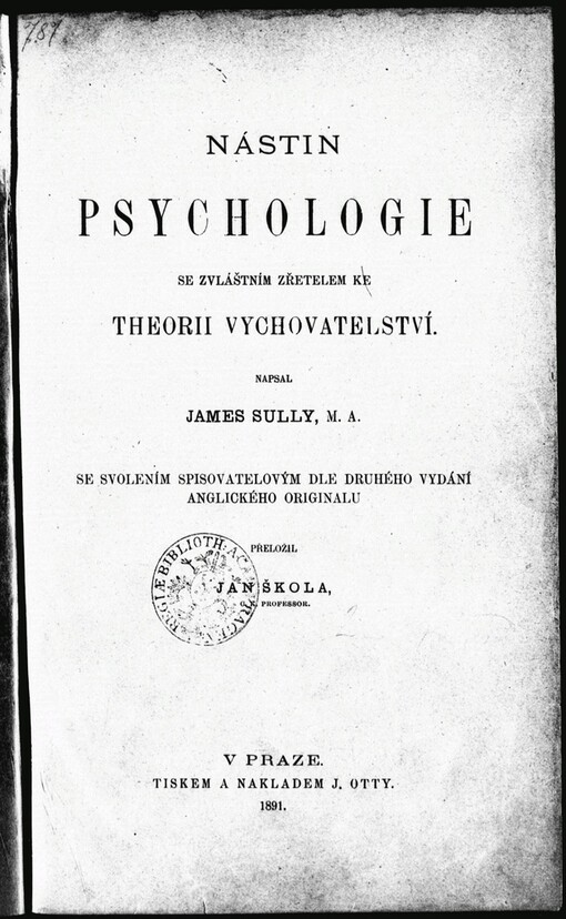 Nástin psychologie se zvláštním zřetelem ke theorii vychovatelství
