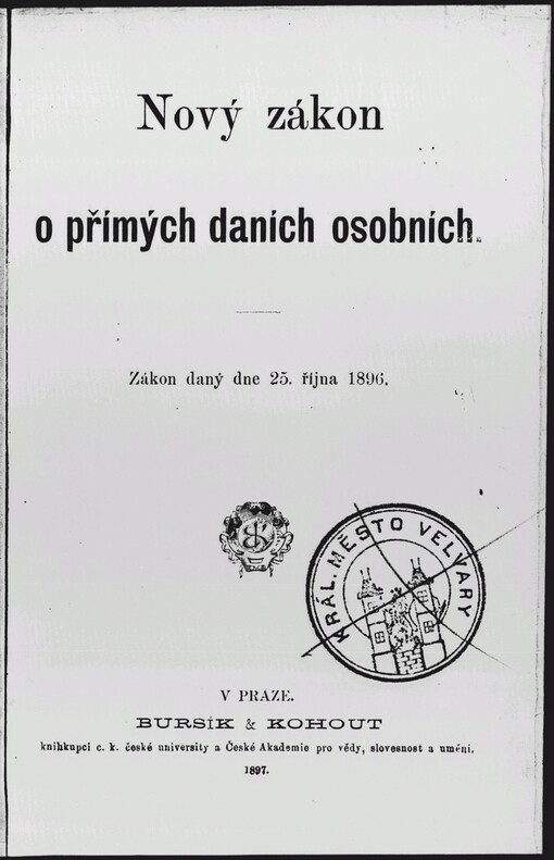 Nový zákon o přímých daních osobních: zákon daný dne 25. října 1896