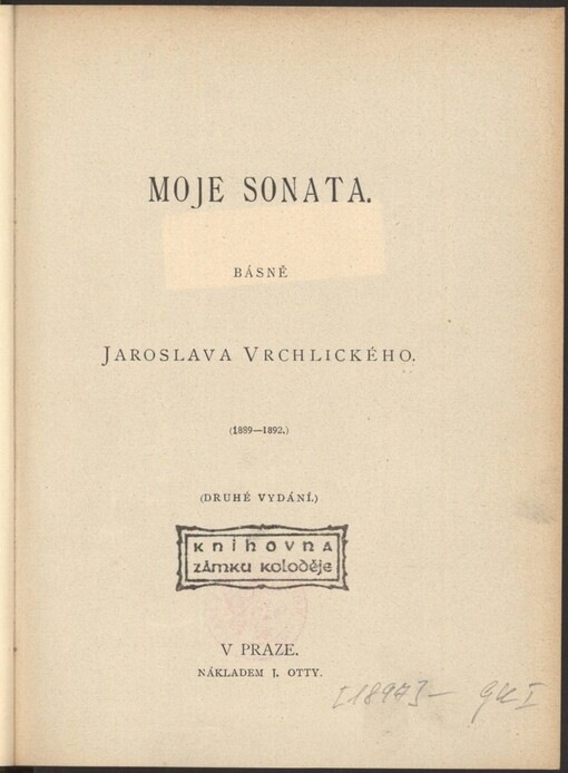 Moje sonata: básně Jaroslava Vrchlického : (1889-1892)