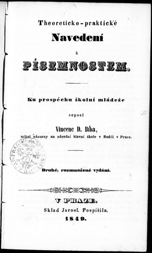 Theoreticko-praktické Navedení k písemnostem: ku prospěchu školní mládeže