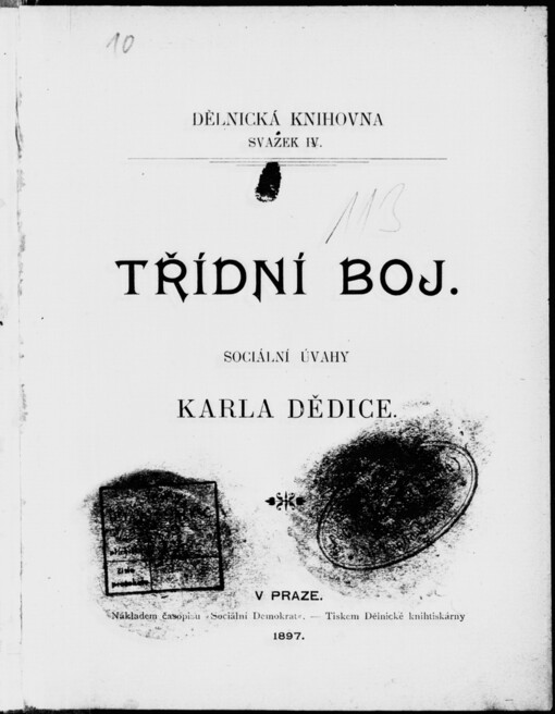 Třídní boj: sociální úvahy Karla Dědice