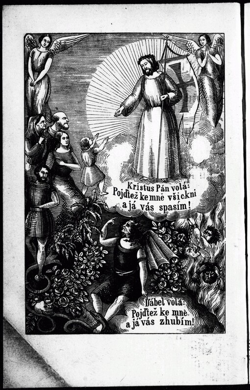 Trh ďáblůw a Kristůw, a zač swé zbožj w obchodě žiwota wezdegssjho prodáwagj: we čtyrech obrazjch předstaweno : též od swatých otců poučenj, ... : k tomu připogeny jsau modlitby rannj