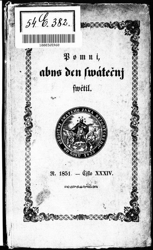 Swěcenj neděle a swátků: kniha wssem rodinám potřebná