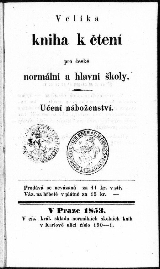 Veliká kniha k čtení pro české normální a hlavní školy: učení náboženství