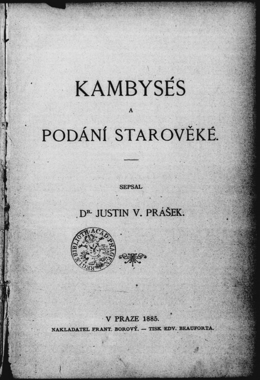 Kambysés a podání starověké.