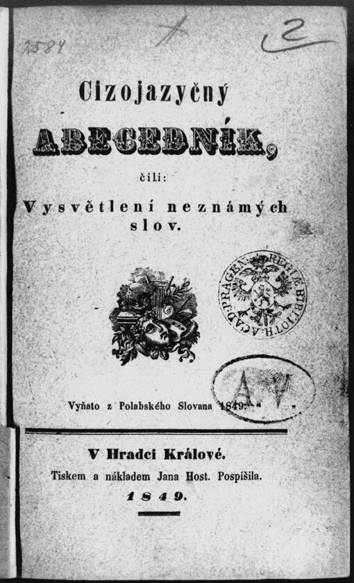 Cizojazyčný Abecedník, čili, Vysvětlení neznámých slov