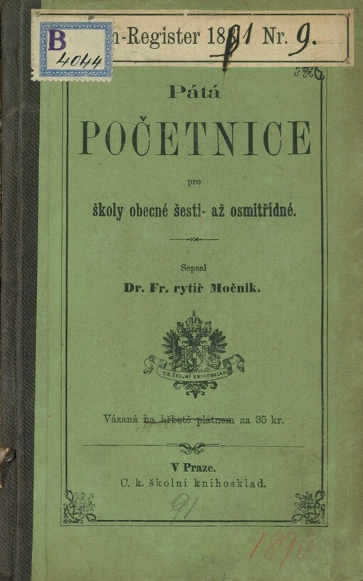 Pátá početnice pro školy obecné šesti až osmitřídné