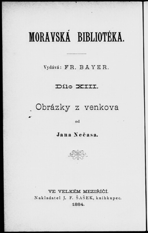 Obrázky z venkova: veršované pověsti