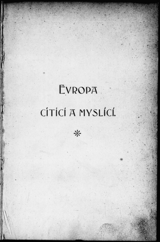 Evropa cítící a myslící