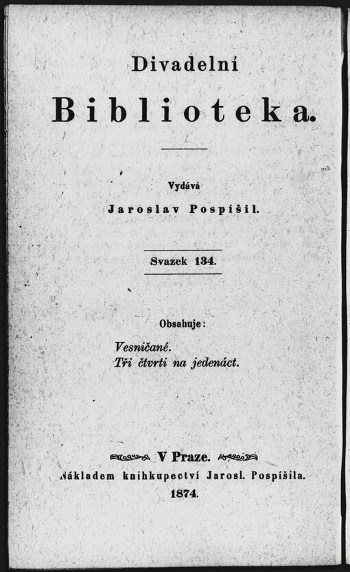 Vesničané: obraz venkovského života se zpěvy ve třech odděleních