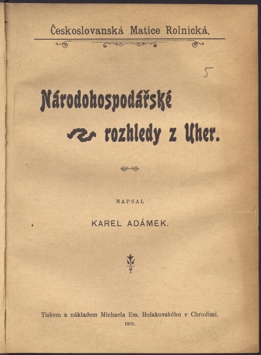 Národohospodářské rozhledy z Uher