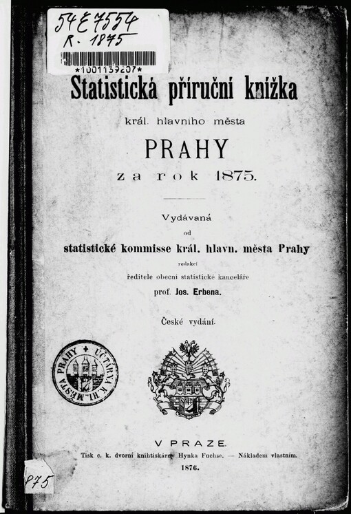 Statistická příruční knížka král. hlavního města Prahy za rok 1875
