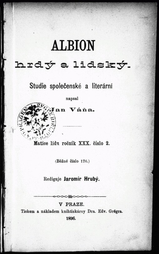 Albion hrdý a lidský: studie společenské a literární