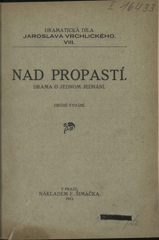 Nad propastí: drama o jednom jednnání