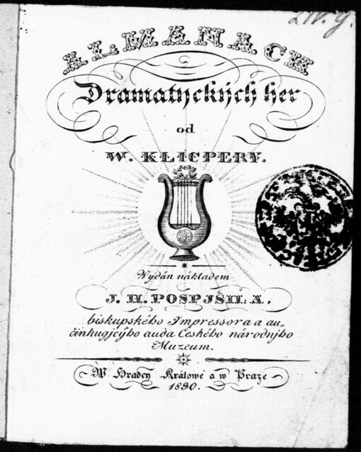 Almanach Dramatyckých her od W. Klicpery