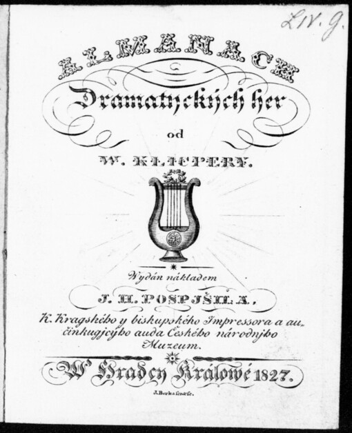 Almanach Dramatyckých her od W. Klicpery