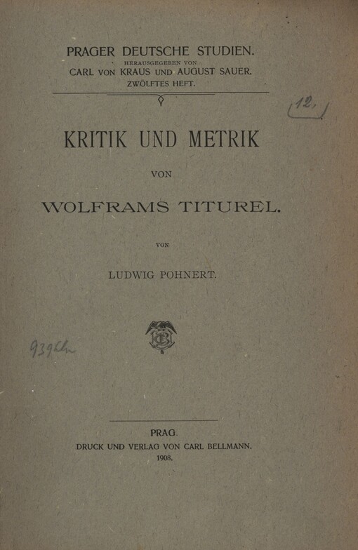 Kritik und Metrik von Wolframs Titurel