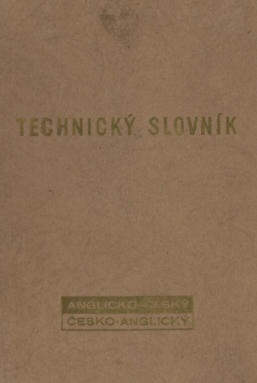 Technický slovník anglicko-český a česko-anglický