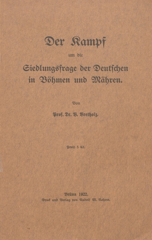 Kampf um die Siedlungsfrage der Deutschen in Böhmen und Mähren