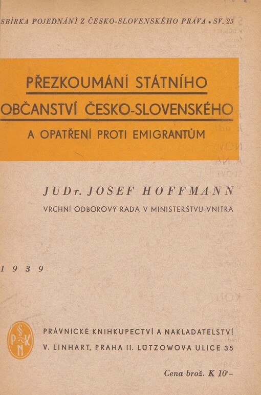 Přezkoumání státního občanství česko-slovenského a opatření proti emigrantům