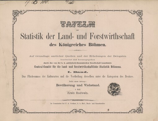 Tafeln zur Statistik der Land- und Forstwirthschaft des Königreiches Böhmen