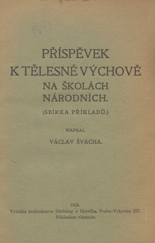 Příspěvek k tělesné výchově na školách národních: (sbírka příkladů)