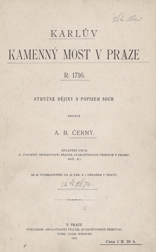 Karlův kamenný most v Praze r. 1716