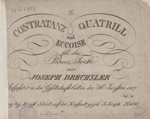 Contratanz Quatrill und Eccoise für das Piano-Forte