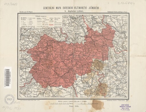 Generální mapa okresního hejtmanství Jičínského