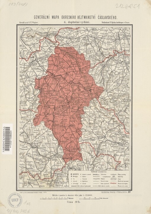 Generální mapa okresního hejtmanství Čáslavského