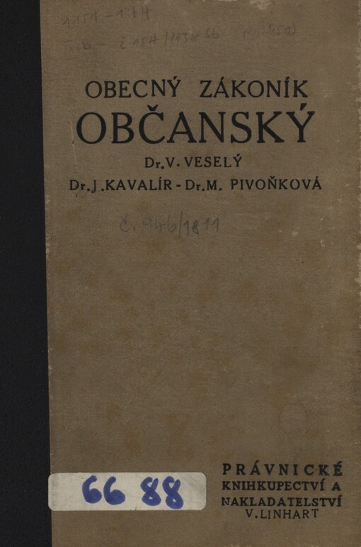 Obecný zákoník občanský a souvislé zákony (podle stavu ke dni 1. ledna 1948)