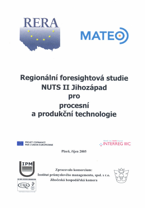 Regionální foresightová studie NUTS II Jihozápad pro procesní a produkční technologie